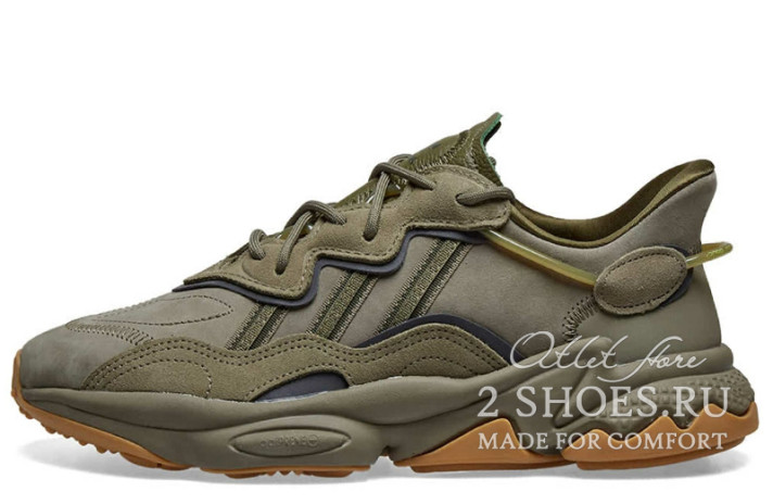 Кроссовки Adidas Ozweego Trace Cargo Raw Khaki EE6461 зеленые