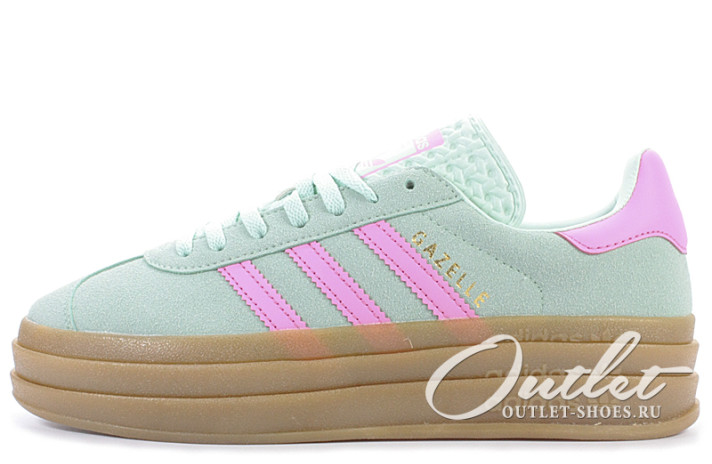 Кроссовки Adidas Gazelle Bold Pulse Mint Screaming Pink H06125 бирюзово-мятные