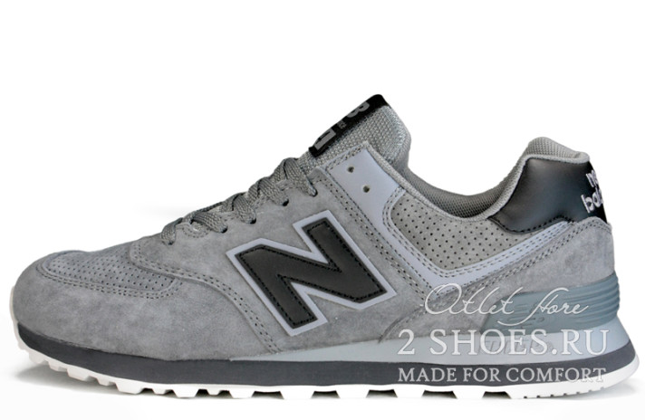 Кроссовки New Balance 574 Grey Black  серые