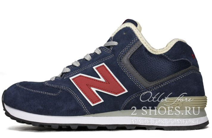 Кроссовки New Balance 574 Mid Winter Blue Red  синие