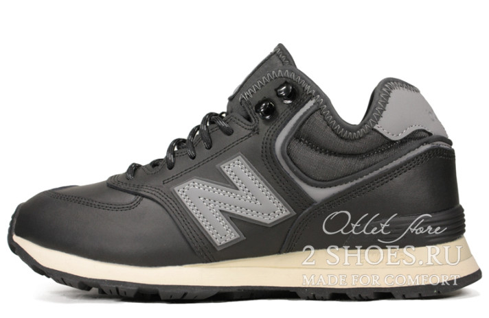 Кроссовки New Balance MH574OAAD MID Black Grey  черные, кожаные