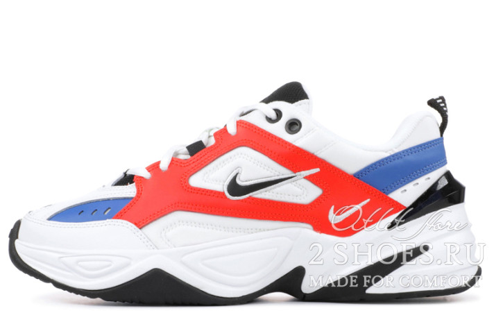 Кроссовки Nike M2K Tekno Winter Summit White Team Orange Black  белые, кожаные