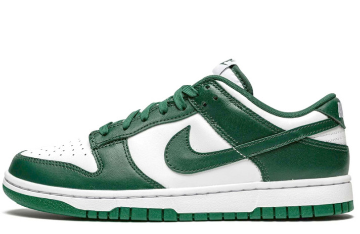 Кроссовки Nike Dunk SB Low Winter Team Green  белые, зеленые, кожаные