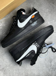 Кроссовки Nike Air Force 1 Low Off White Cone Black живое фото 1