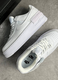 Кроссовки Nike Air Force 1 Low Shadow Triple White живое фото 2