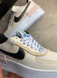 Кроссовки Nike Air Force 1 Shadow Platinum Blue Smoke Grey живое фото 3