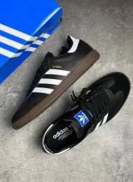 Кроссовки Adidas Samba OG Black White Gum живое фото 2