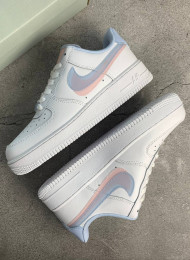 Кроссовки Nike Air Force 1 Low Double Swoosh Light Armory Blue живое фото 1