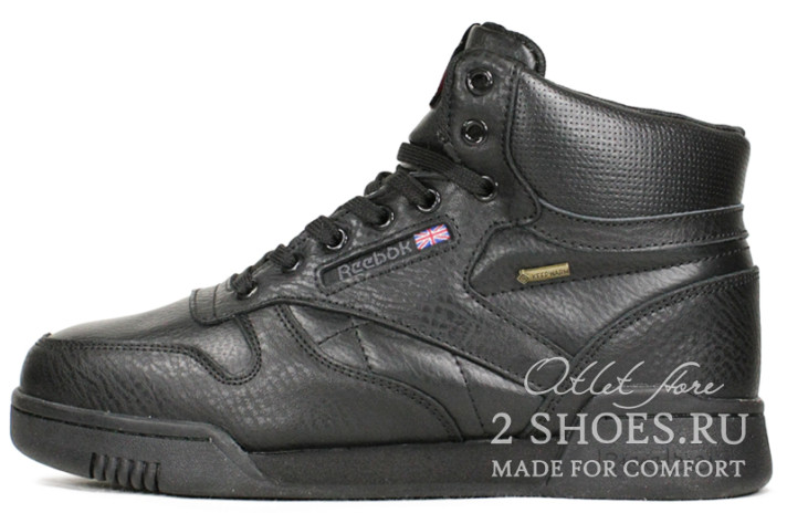 Кроссовки Reebok Keepwarm Mid Winter Black Leather  черные, кожаные