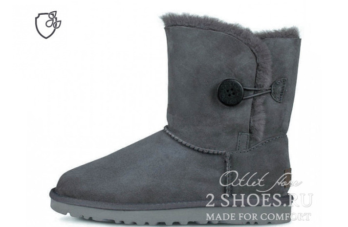 Ugg Australia Bailey Button II Short Gray  серые